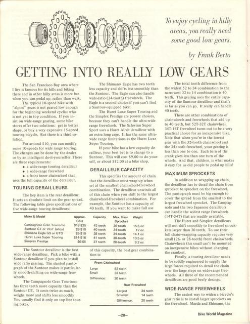 <---------- Bike World 06-1972 ----------> Getting Into Really Low Gears