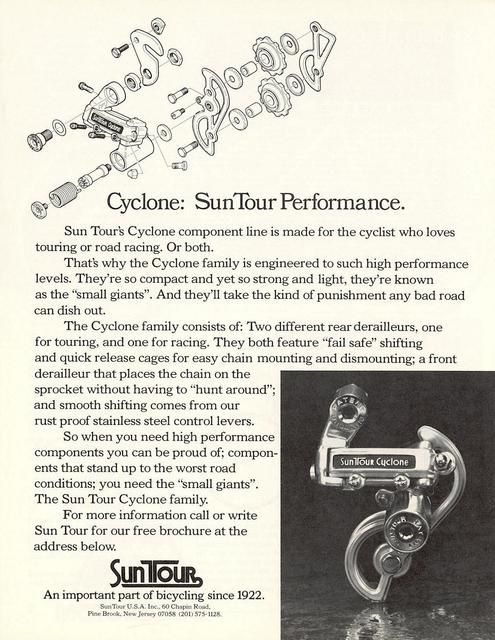 SunTour Cyclone advertisement (11-1978)