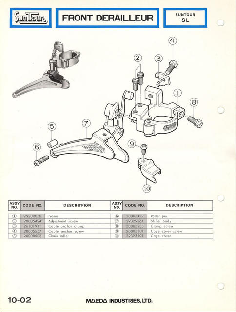 SunTour parts catalog (1976)