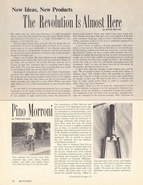 <------ Bicycling Magazine 12-1974 ------> New Ideas, New Products