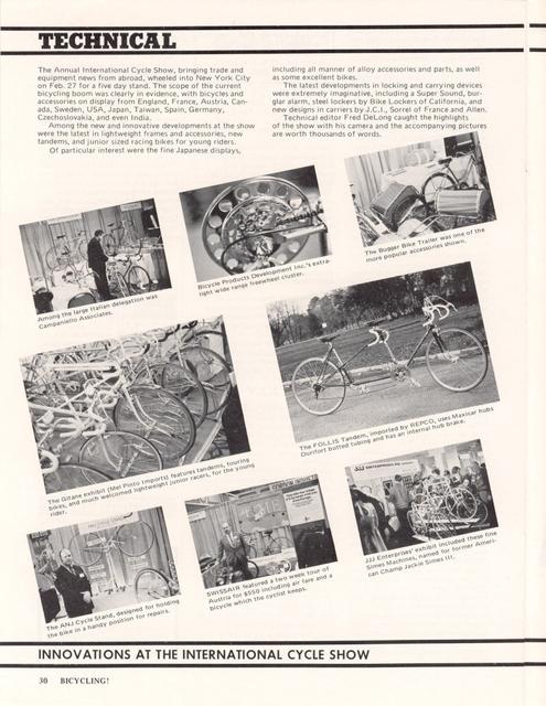 <------ Bicycling Magazine 04-1972 ------> 1972 New York International Cycle Show