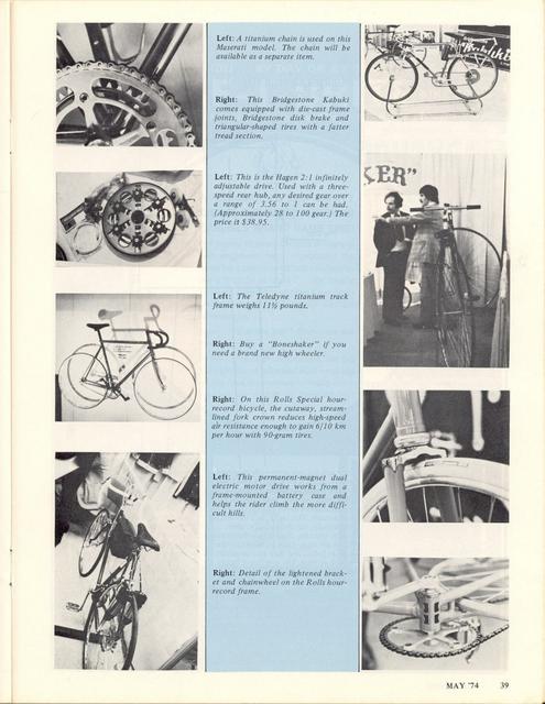 <------ Bicycling Magazine 05-1974 ------> 1974 New York City Cycle Show