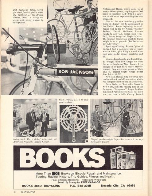 <------ Bicycling Magazine 04-1975 ------> 1975 Miami Bicycle Dealers Association Show  / 1975 New York City Cycle Show