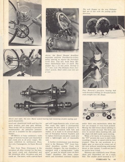 <------ Bicycling Magazine 02-1976 ------> 1976 Milan Bicycle Show