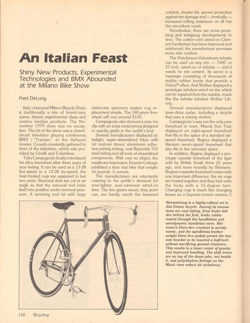 <------ Bicycling Magazine 03-1980 ------> 1979 Milan Bicycle Show