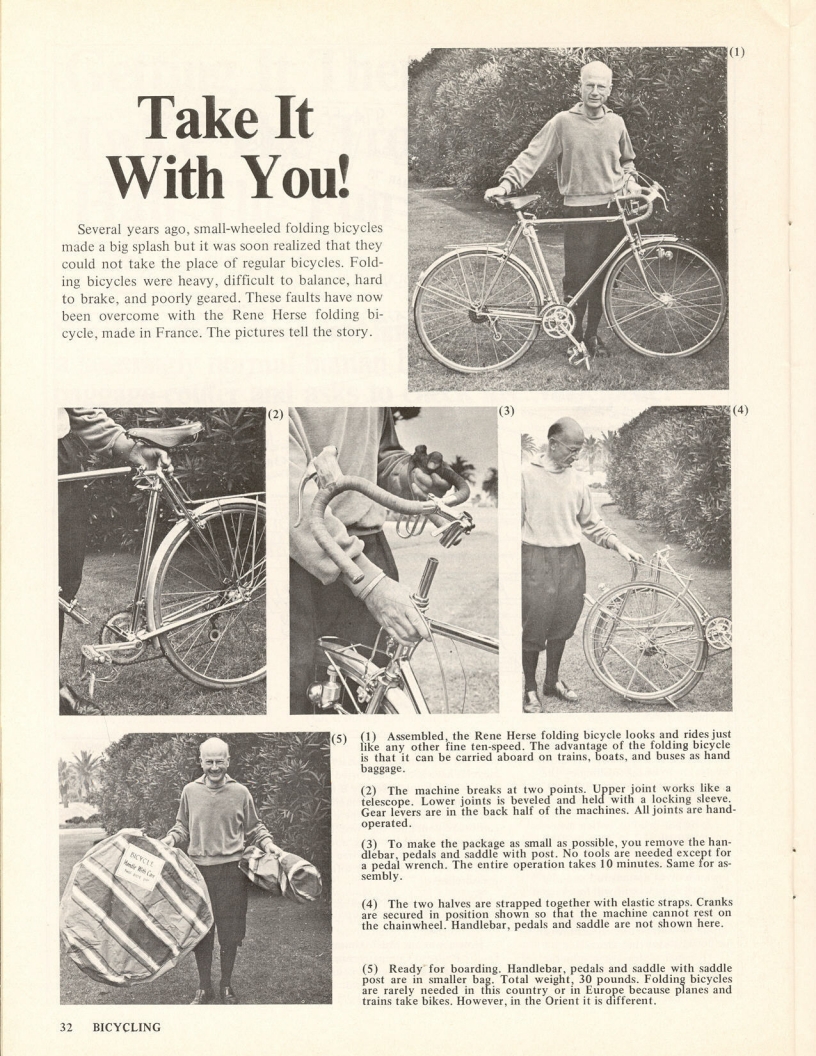 <------ Bicycling Magazine 07-1970 ------> Rene Herse Folding Bike