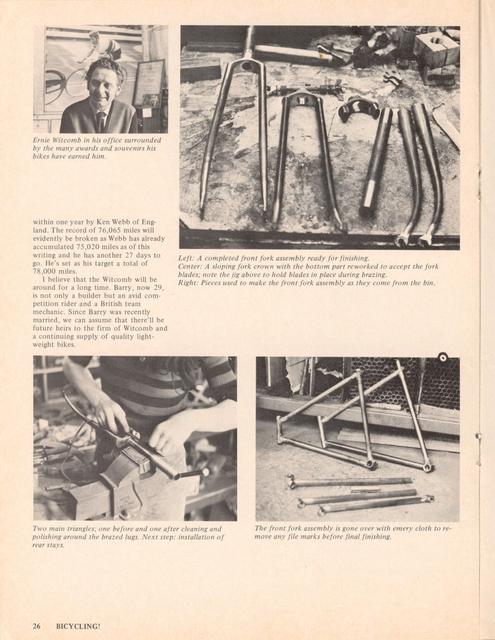 <------ Bicycling Magazine 11-1972 ------> Witcomb, Ltd.