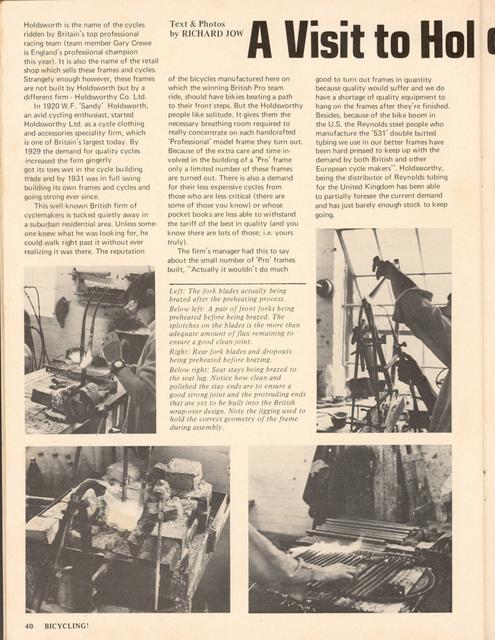 <------ Bicycling Magazine 02-1973 ------> Holdsworth