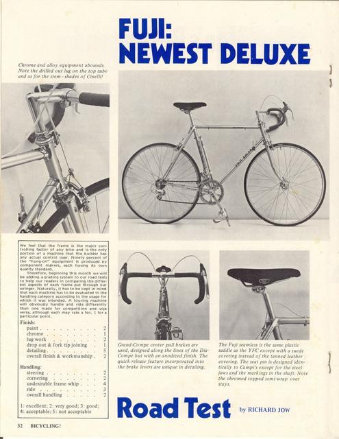 <------ Bicycling Magazine 08-1973 ------> Fuji Newest Deluxe