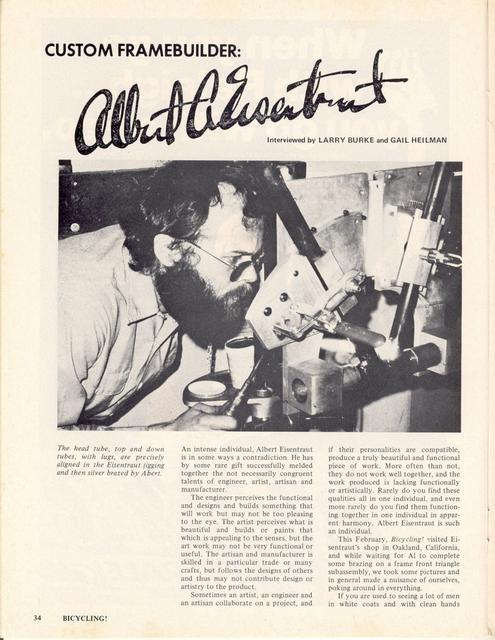 <------ Bicycling Magazine 04-1974 ------> Albert Eisentraut