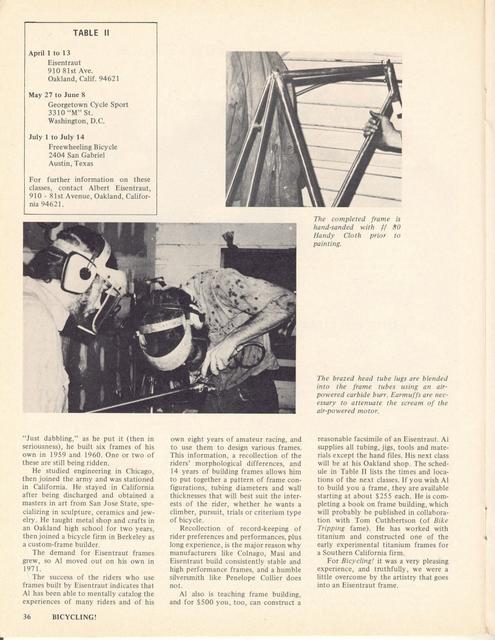 <------ Bicycling Magazine 04-1974 ------> Albert Eisentraut