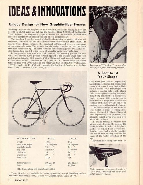 <------ Bicycling Magazine 12-1974 ------> Mossberg Racelite