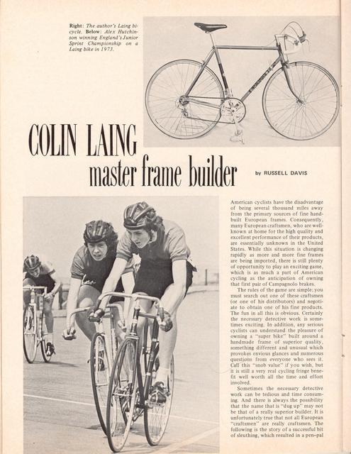 <------ Bicycling Magazine 03-1975 ------> Colin Laing