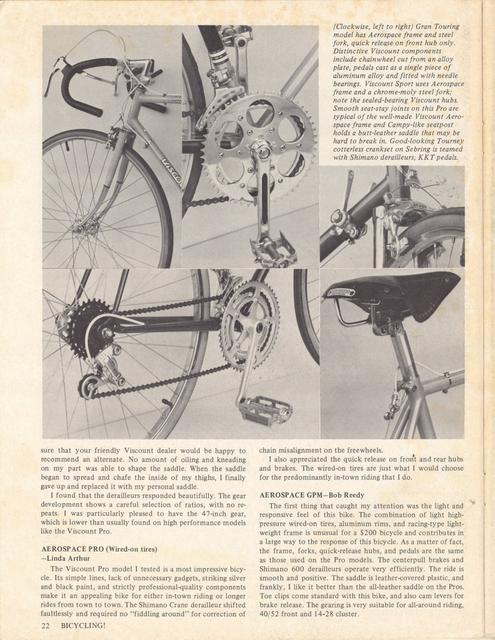 <------ Bicycling Magazine 03-1976 ------> Viscount product line