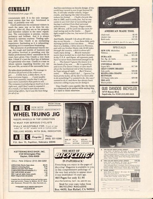 <------ Bicycling Magazine 05-1976 ------> Cino Cinelli