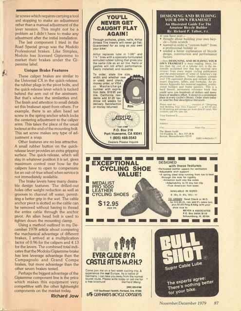 <------ Bicycling Magazine 11-1979 ------> Super Lightweight Components - Gipiemme