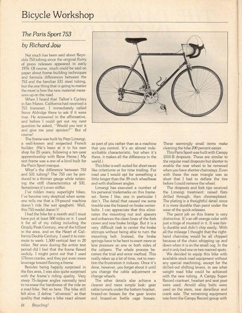 <------ Bicycling Magazine 10-1977 ------> Paris Sport 753