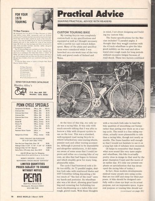 <---------- Bike World 03-1978 ----------> Mercian Custom