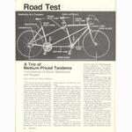 <-- Bicycling Magazine 11-1978 --> A Trio of Tandems - Gitane / Motobecane / Peugeot
