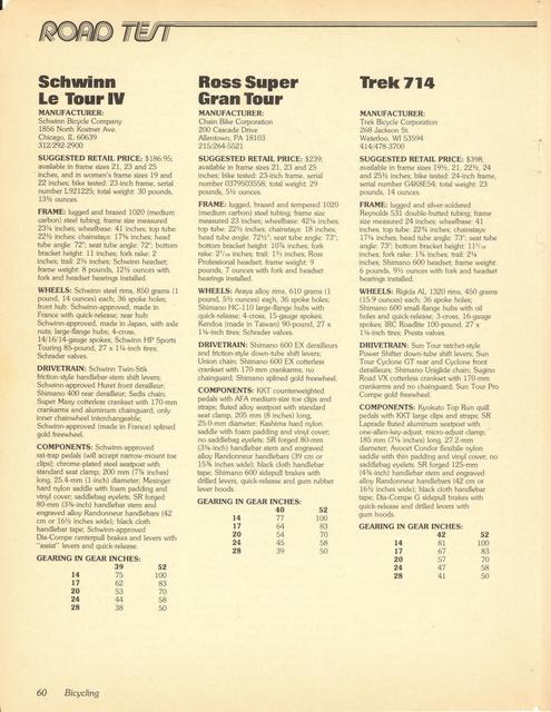 <------ Bicycling Magazine 11-1979 ------> Trek 714