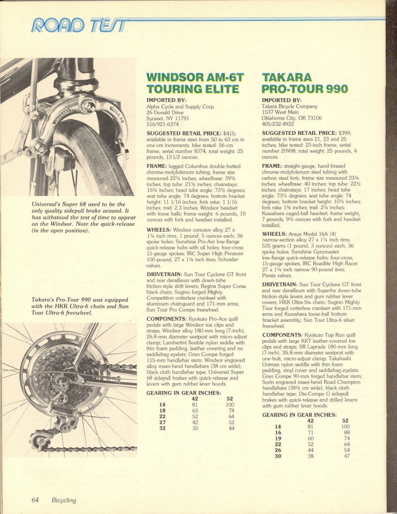 <------ Bicycling Magazine 04-1980 ------> Windsor AM-6T