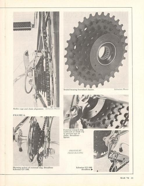 <------ Bicycling Magazine 03-1970 ------> Schwinn GT-100 Rear Derailleur Reliability