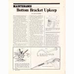 <-- Bicycling Magazine 11-1970 --> Bottom Bracket Upkeep