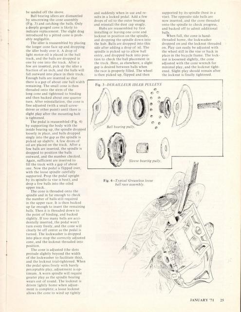 <------ Bicycling Magazine 01-1971 ------> Bearing Maintenance