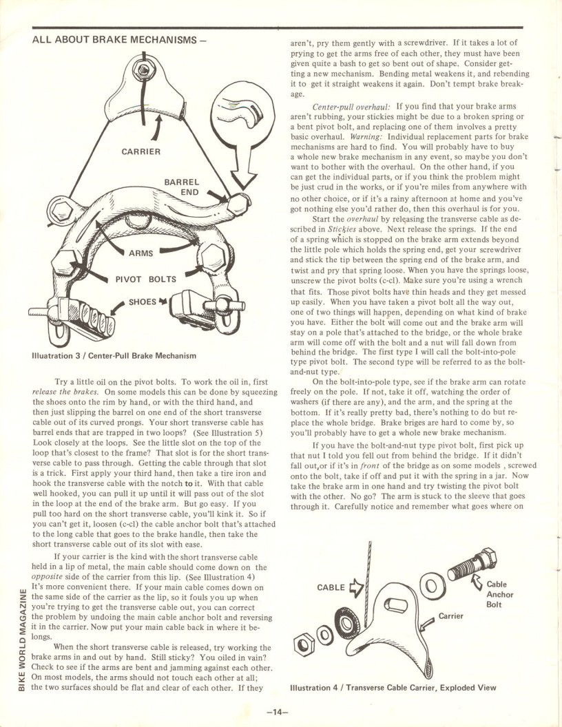 <---------- Bike World 02-1972 ----------> All About Brake Mechanisms