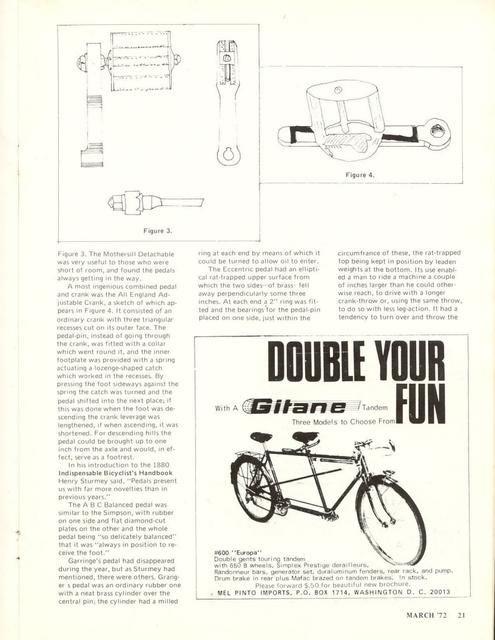 <------ Bicycling Magazine 03-1972 ------> Innovative Pedals