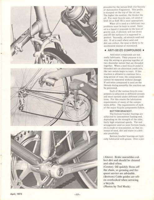 <---------- Bike World 04-1973 ----------> How & Why Of Lubrication