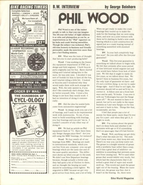 <---------- Bike World 01-1975 ----------> An Interview With Phil Wood