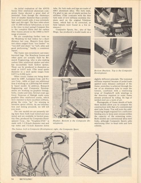 <------ Bicycling Magazine 08-1975 ------> Exotic Bicycle Development