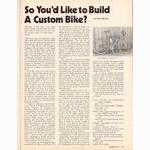 <------ Bicycling Magazine 03-1975 ------> So You’d Like To Build A Custom Bike?