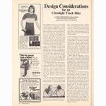 <------ Bicycling Magazine 05-1975 ------> Design Considerations For An Ultralight Track Bike