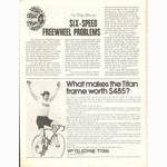 <----- Bicycling Magazine 05-1975 -----> Six Speed Freewheel Problems