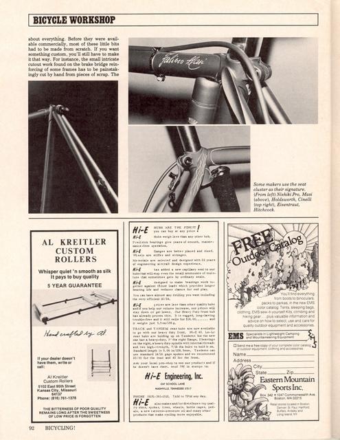 <------ Bicycling Magazine 03-1977 ------> Building A Frame - Part 4