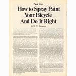 <------ Bicycling Magazine 09-1976 ------> How To Spray Paint Your Bicycle - Part 1