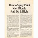 <-- Bicycling Magazine 10-1976 --> How To Spray Paint Your Bicycle - Part 2
