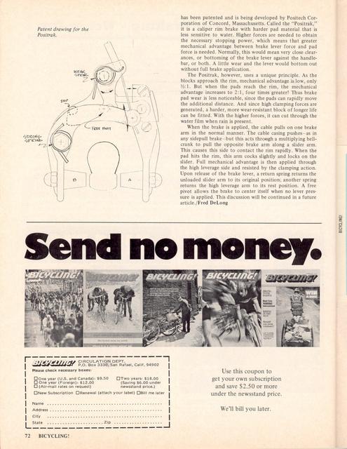 <------- Bicycling Magazine 05-1975 -------> Developments In Braking - Wet Or Dry