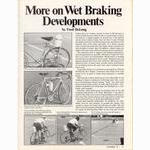 <-- Bicycling Magazine 10-1976 --> More On Wet Braking Developments