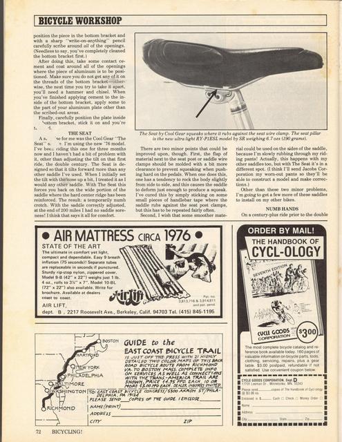 <------ Bicycling Magazine 10-1976 ------> Thoughts On Setting Up A Bike
