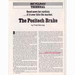<-- Bicycling Magazine 11-1976 --> The Positech Brake