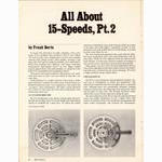 <-- Bicycling Magazine 04-1977 --> All About 15 Speeds - Part 2
