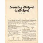 <-- Bicycling Magazine 05-1977 --> All About 15 Speeds - Part 3 - Converting From 10 To 15 Speeds