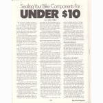 <-- Bicycling Magazine 07-1977 --> Sealing Your Bike Components