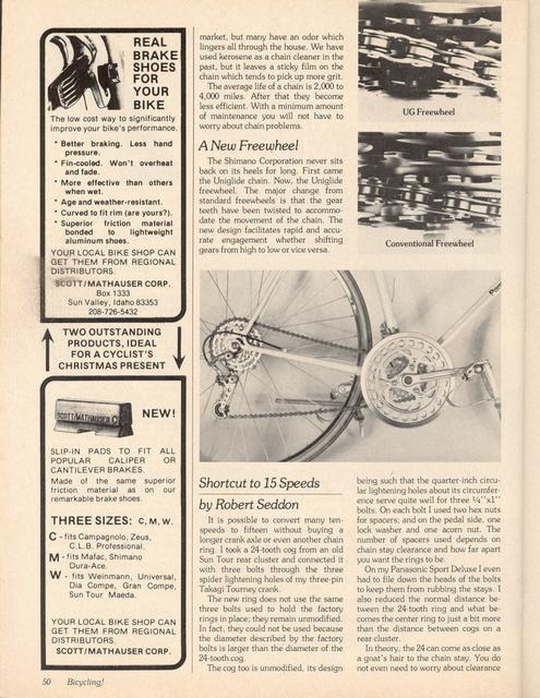 <------ Bicycling Magazine 12-1977 ------> Thoughts On Chains