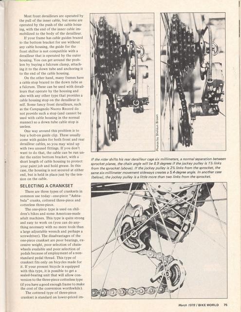 <---------- Bike World 03-1978 ----------> The Art Of Derailleur Selection