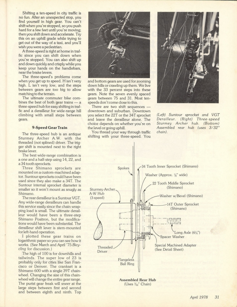 <------ Bicycling Magazine 04-1978 ------> The Ultimate City Bicycle