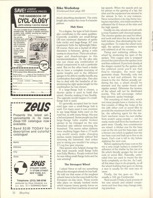 <------ Bicycling Magazine 05-1978 ------> Wheel Equipment - Part 1